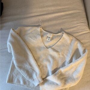 H&M Cream V-Neck Sweater